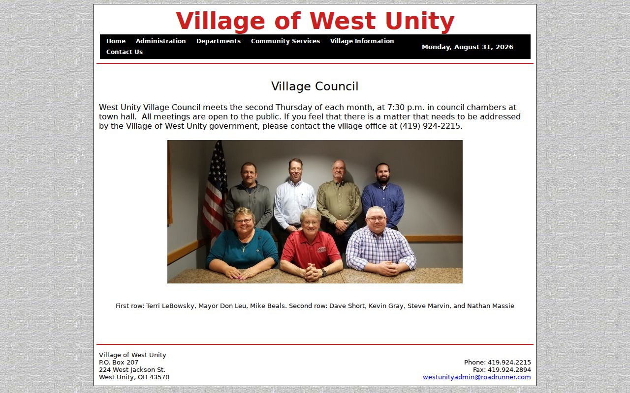 West Unity court records village hall context and municipal court routing